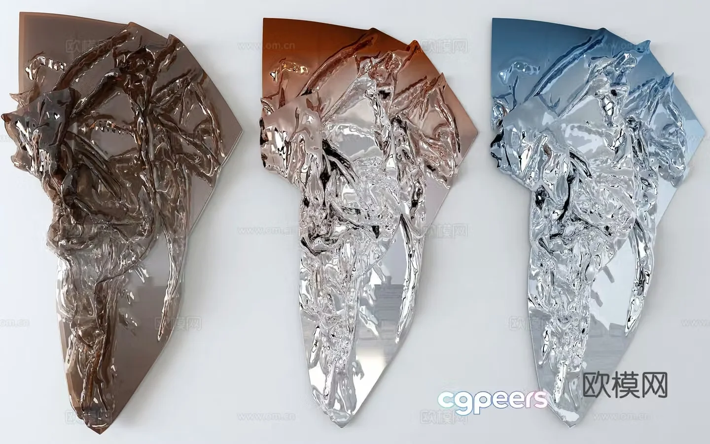 Three-dimensional stainless steel wall decoration hanging decoration 3D model