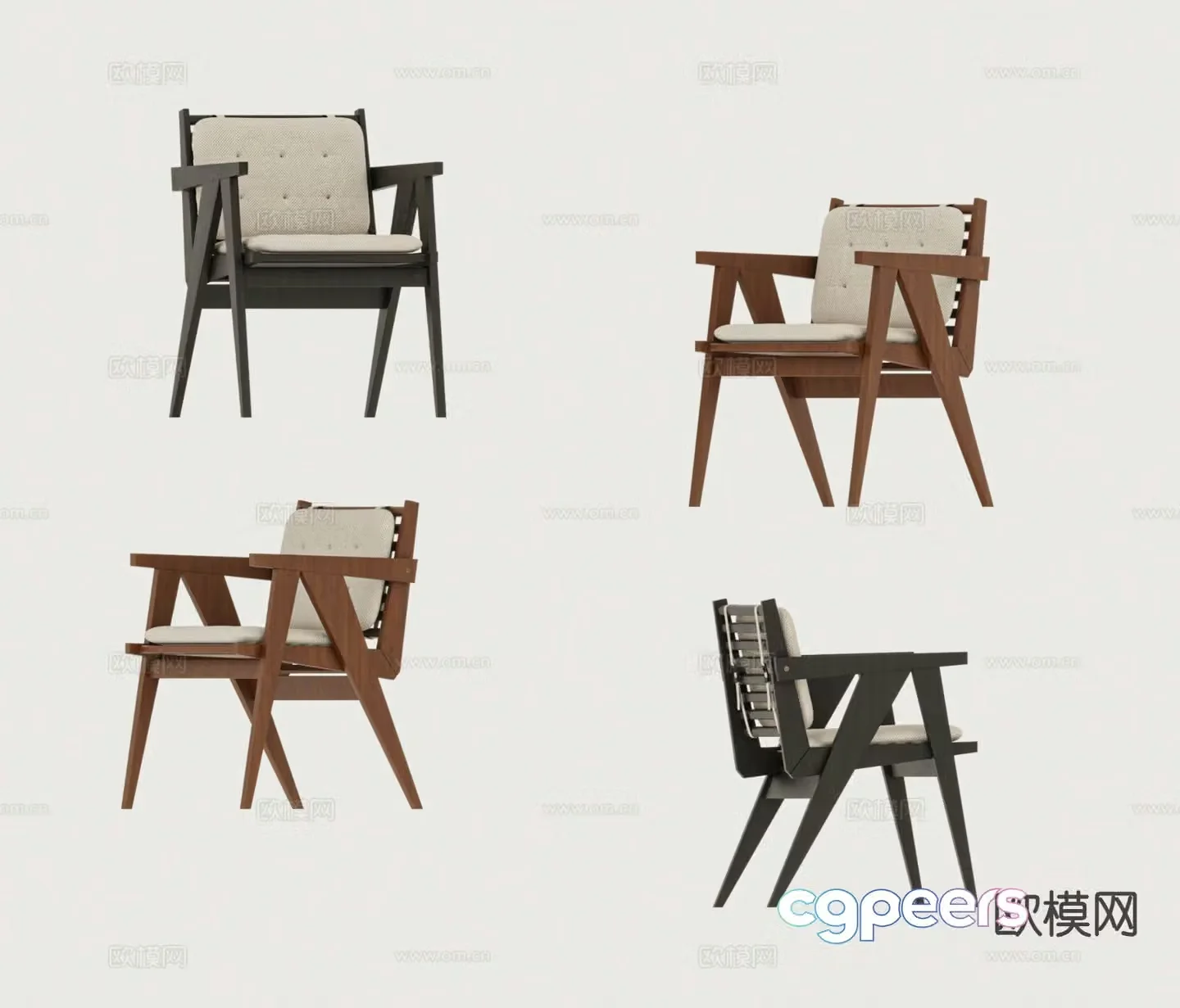 Medieval style chair leisure chair 3d model