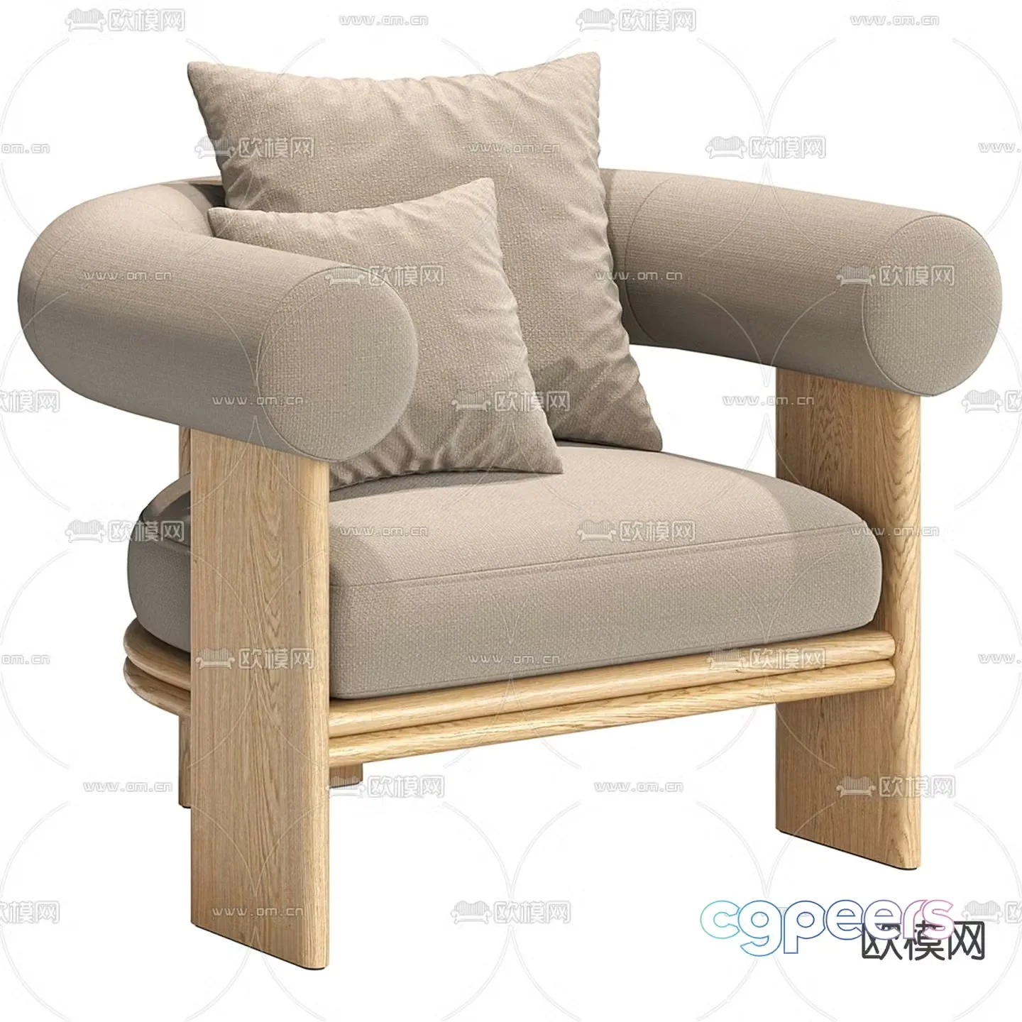 Wabi-sabi chair leisure chair 3d model