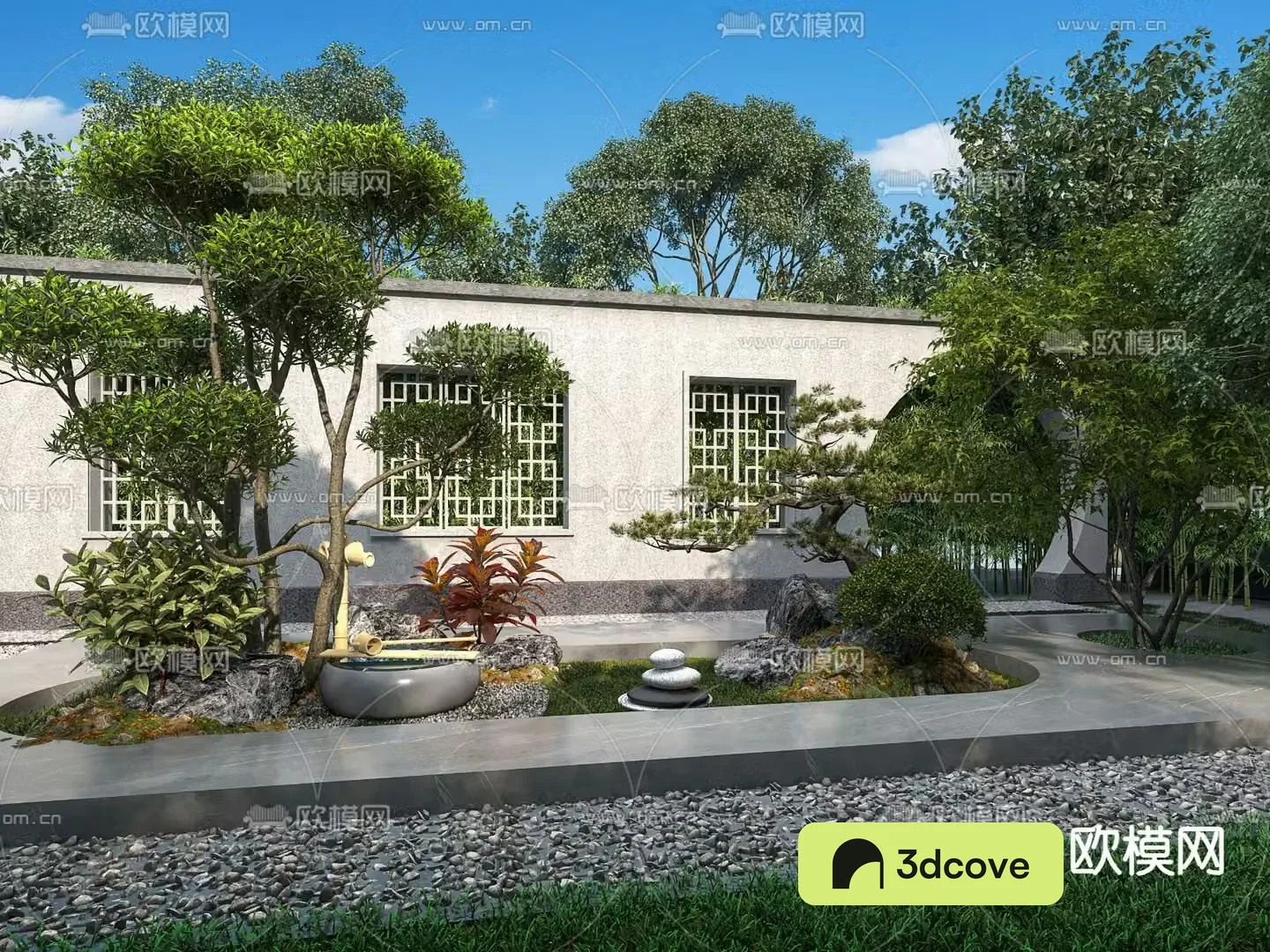 Courtyard landscape sketch garden