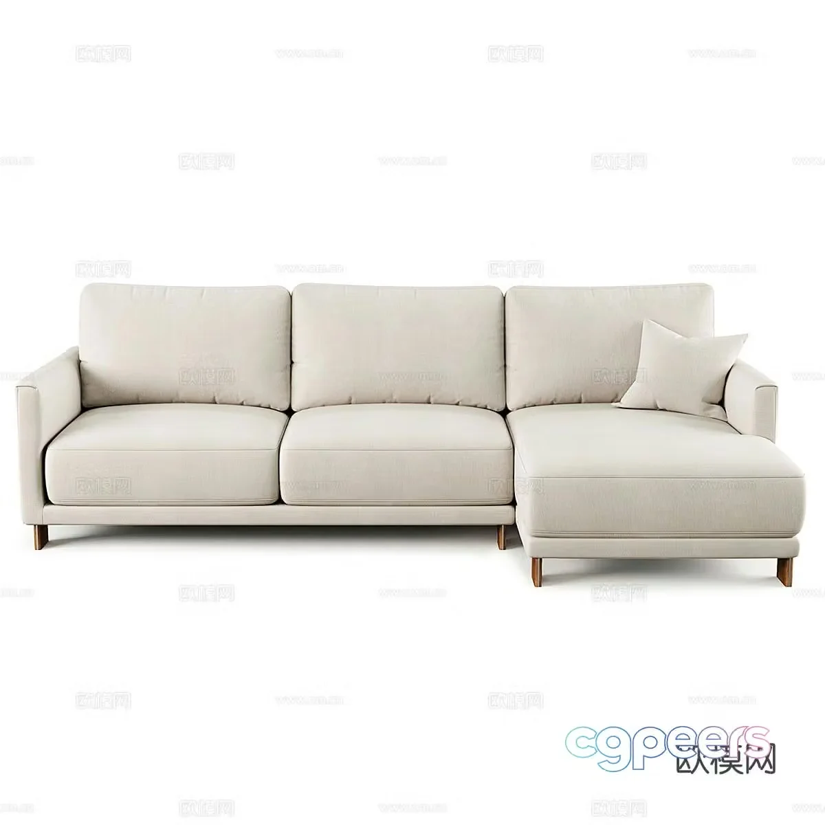 Modern corner sofa multi-person sofa 3d model