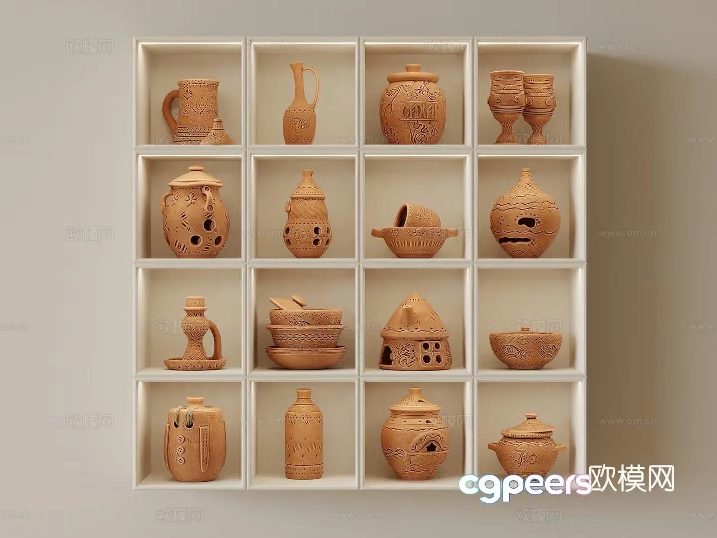 Medieval style ceramics utensils pottery pot 3d model