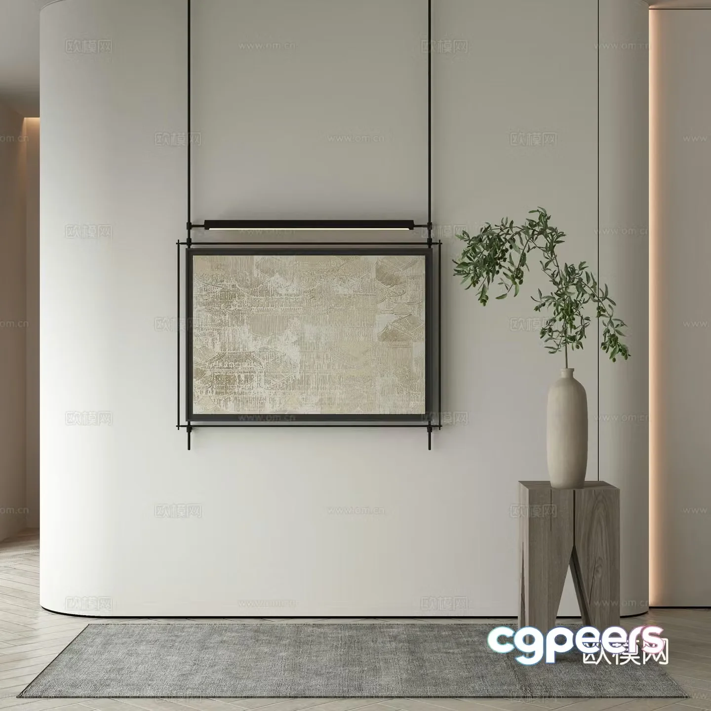 New Chinese style wasabi paintings oil paintings 3D model