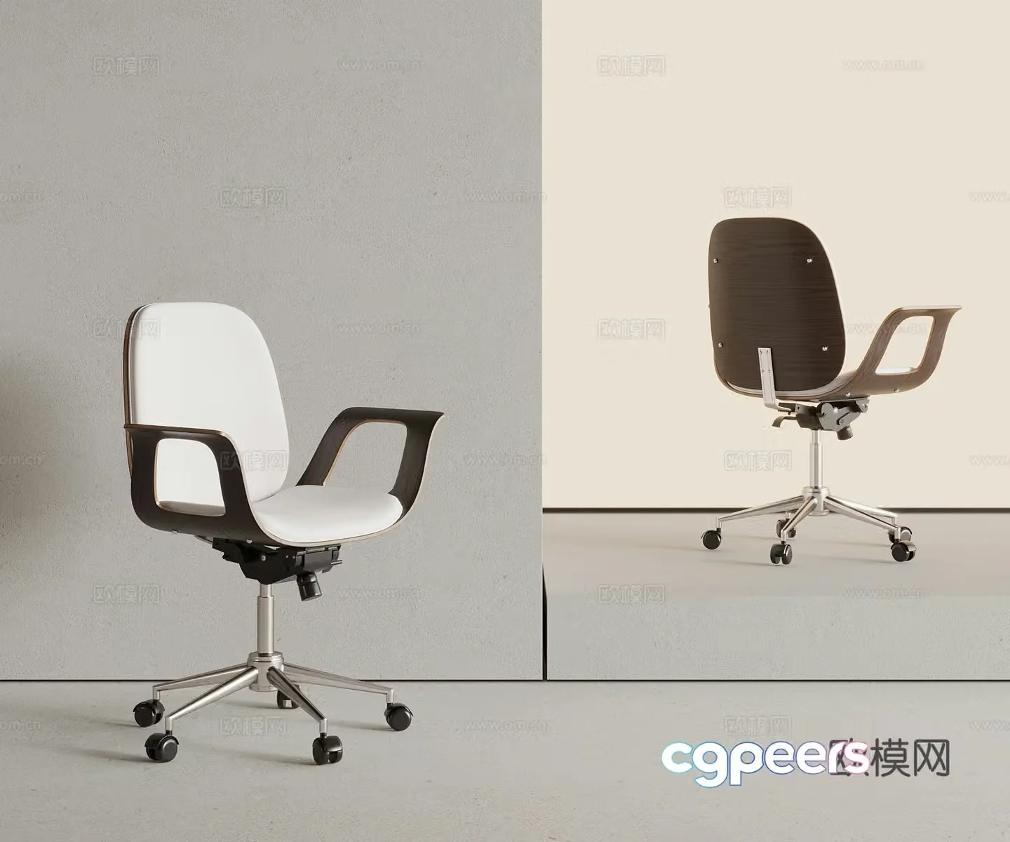 Writing chair Modern simple chair Swivel chair Writing chair Office chair 3d model