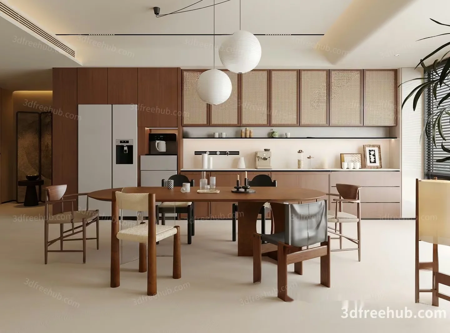 Modern Dining Room 3D Model – 22200 – VRAY Render
