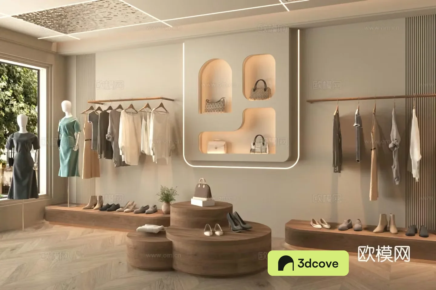 Modern clothing store Clothing box store Clothing hanger