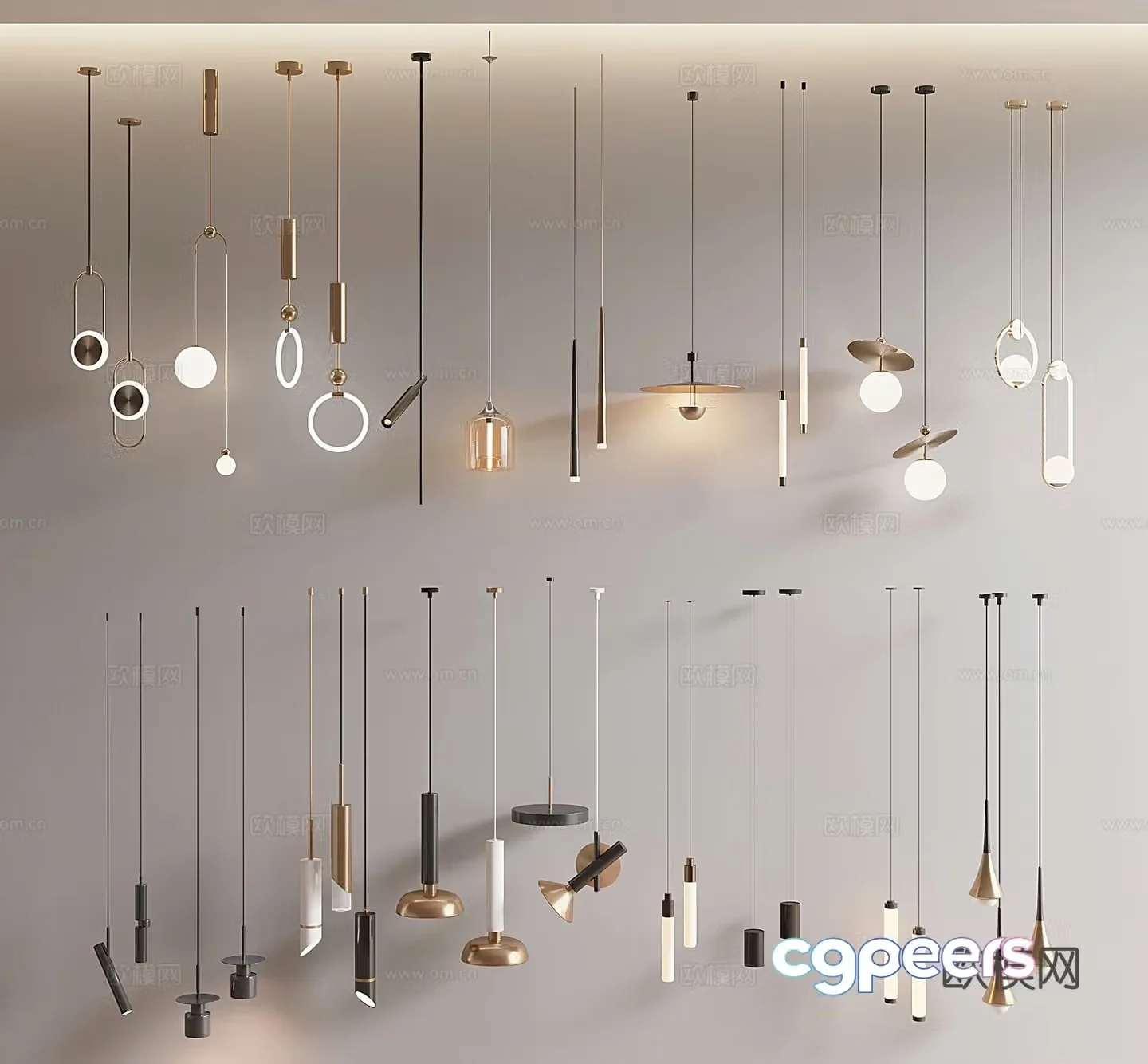 Modern small chandeliers 3d model