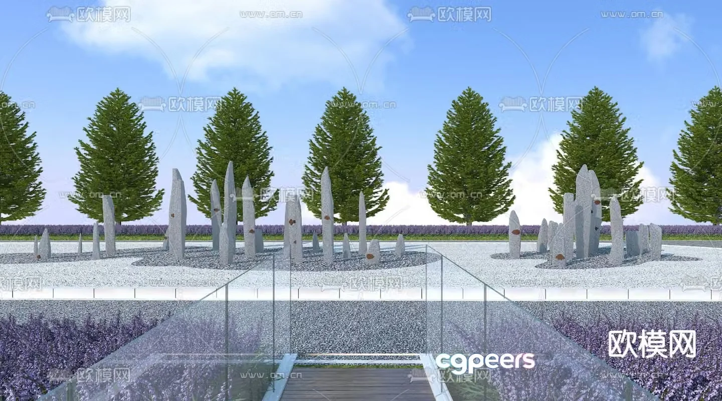 Garden landscape sketch landscape tree 3d model