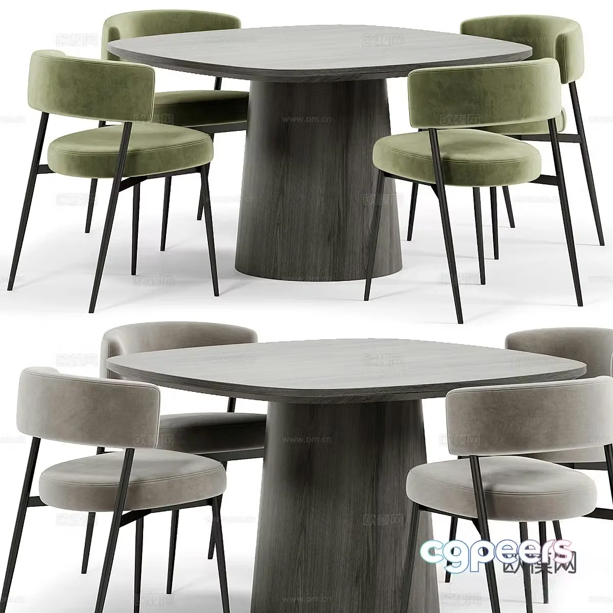 New Chinese dining table and chair 3D model