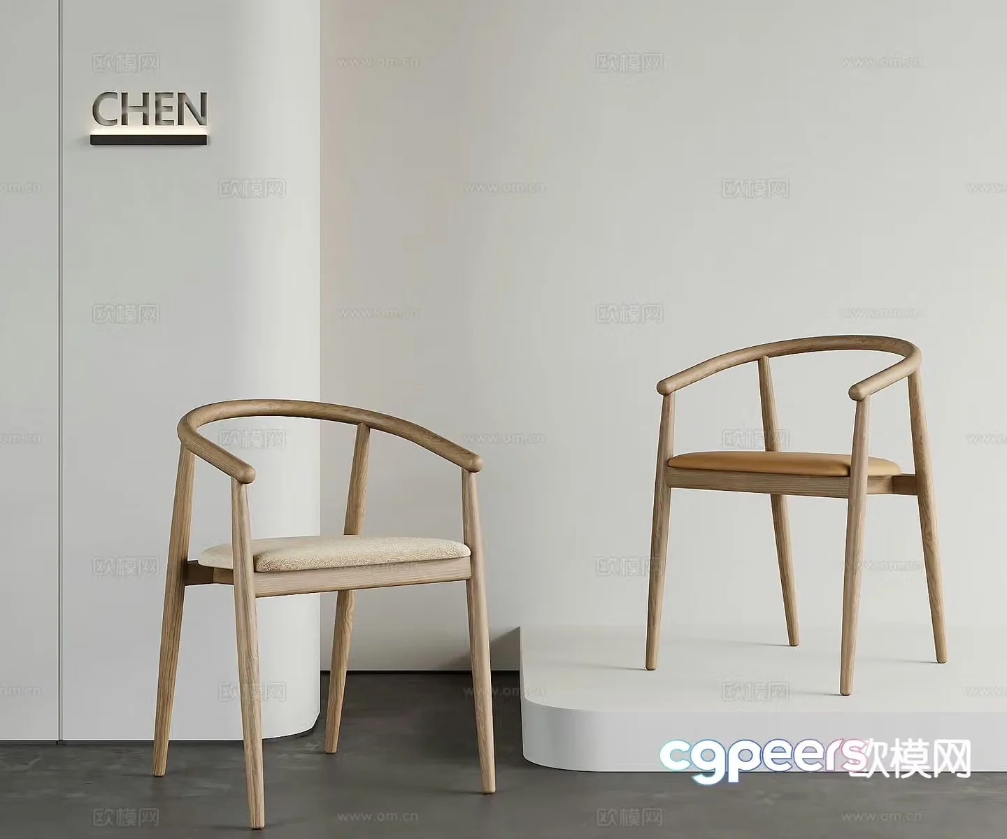 Nordic chair dining chair 3d model