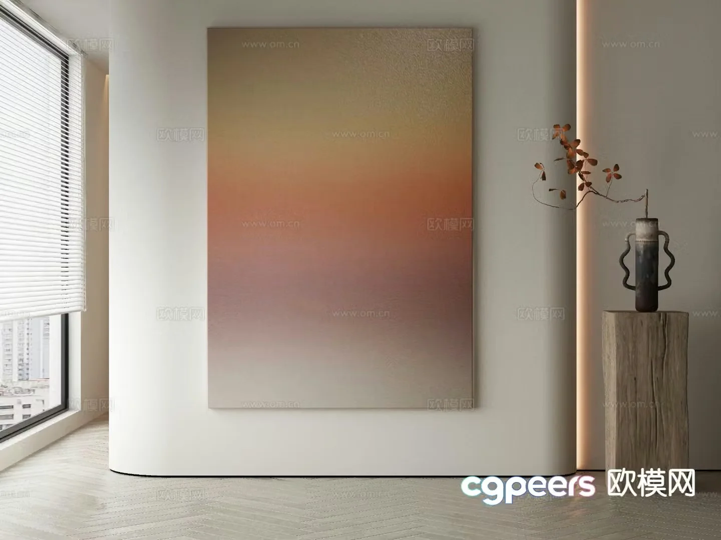 Modern decorative painting gradient hanging painting 3d model