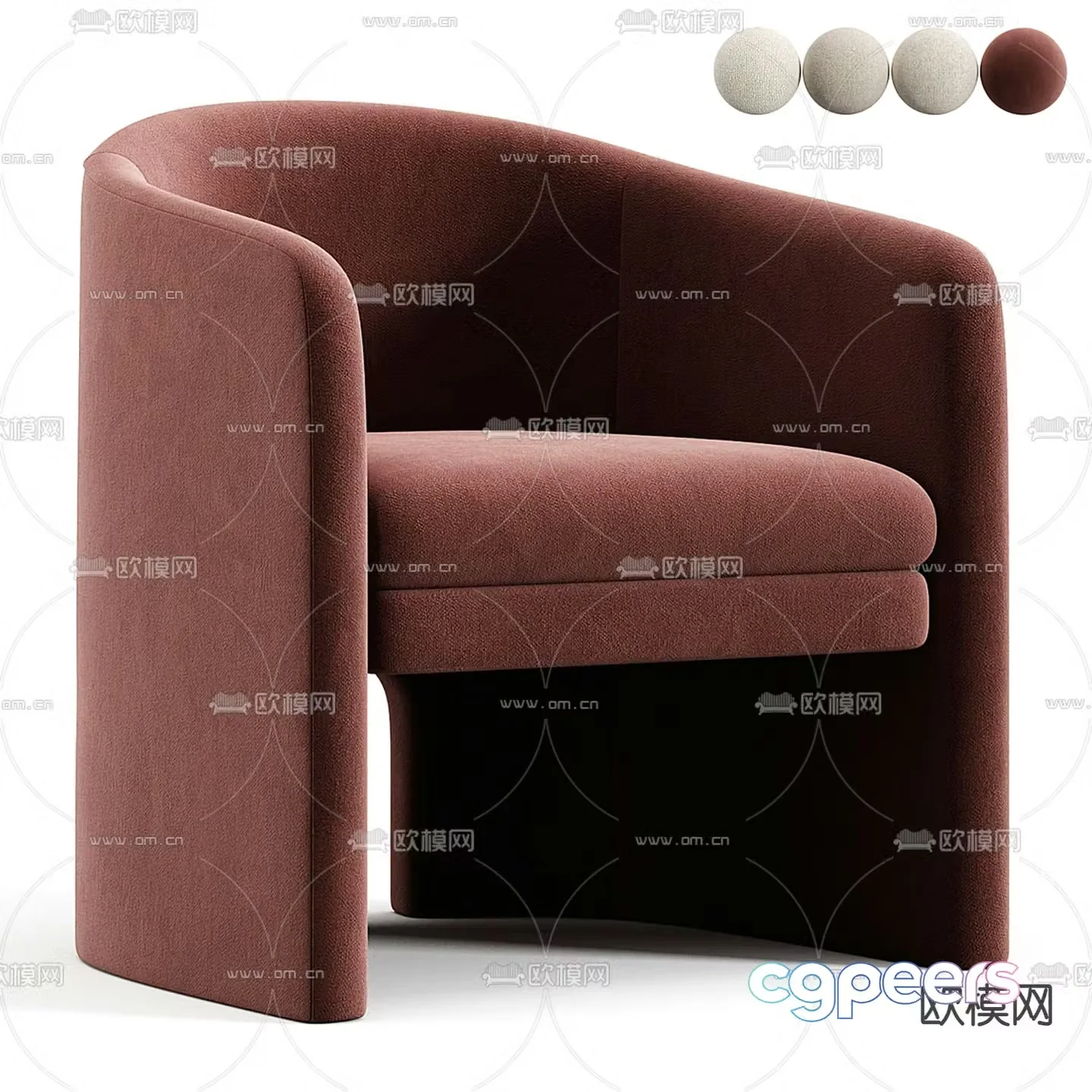 Westwing red lounge chair 3d model