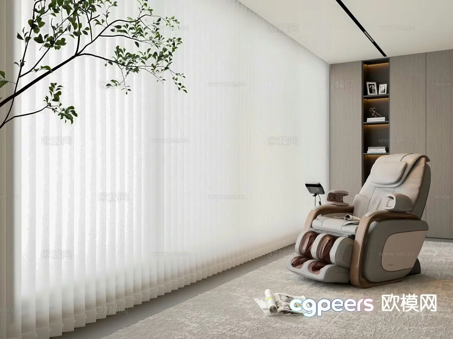 Modern curtains vertical curtains Venetian blinds fantasy curtains 3d model