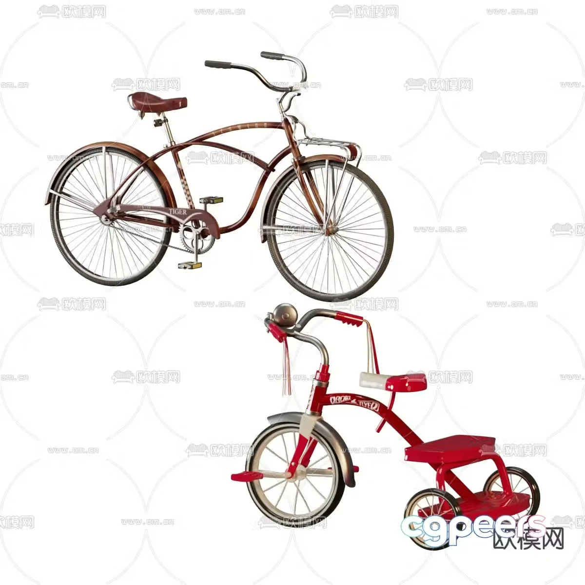 Bicycle children’s tricycle 3d model