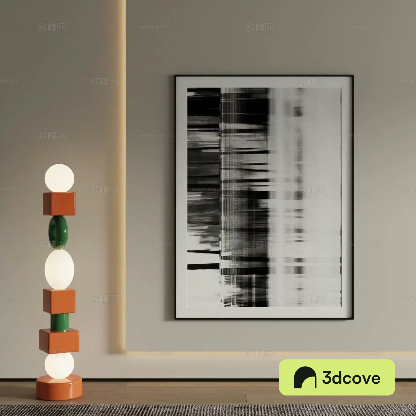 Modern decorative painting black and white abstract painting