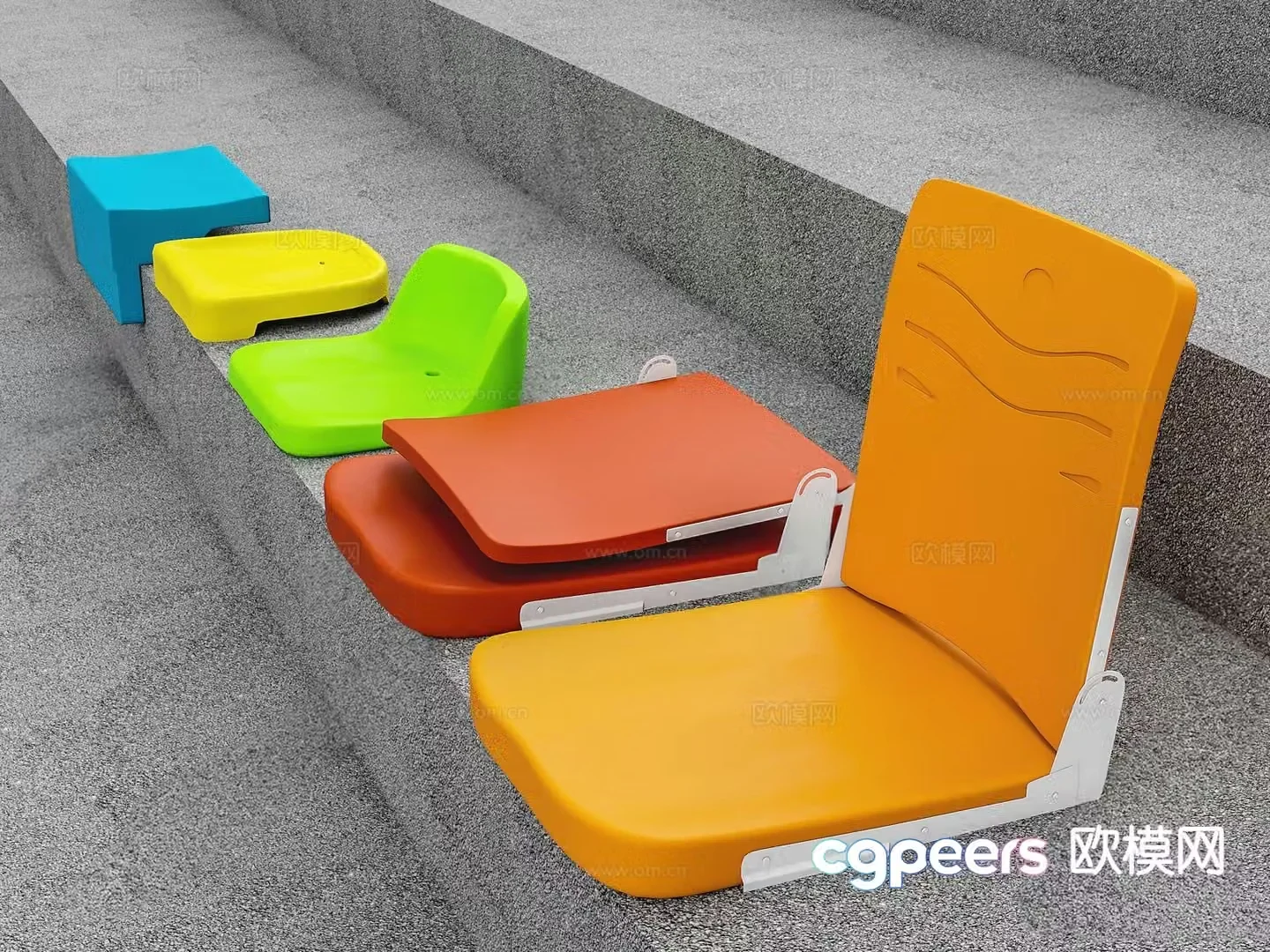 Outdoor chair folding chair 3d model