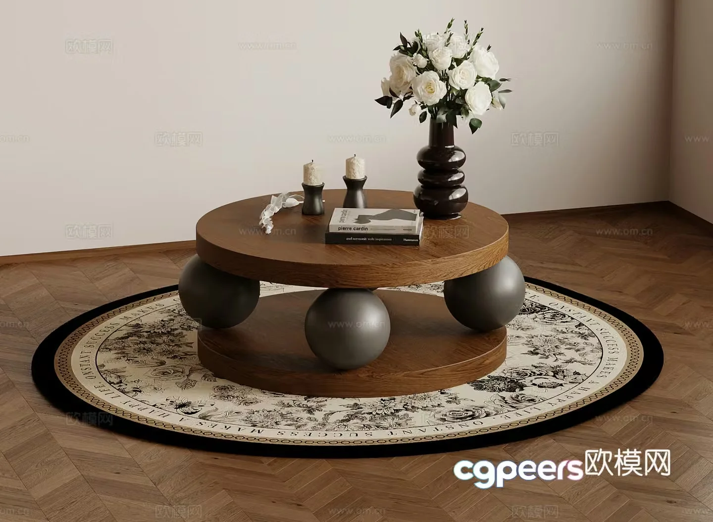 Coffee table French medieval style coffee table side table 3D model