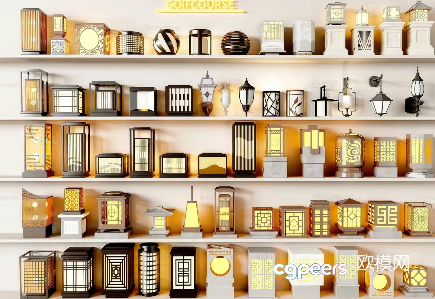 New Chinese Song style outdoor lamp garden lamp hanging lamp 3d model