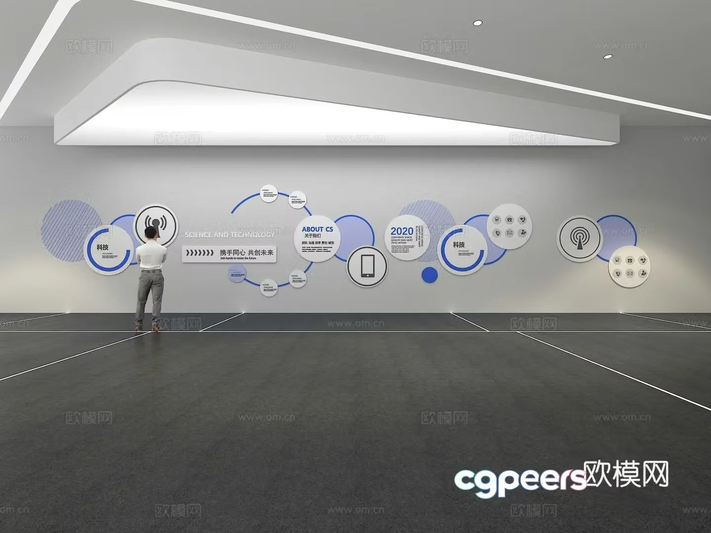 Cultural wall Corporate culture wall Display wall Classroom Exhibition hall Campus culture Corridor 3D model
