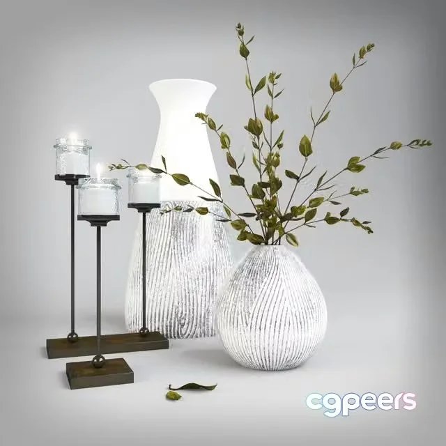 3ds Max Free – Decorative set with sprigs