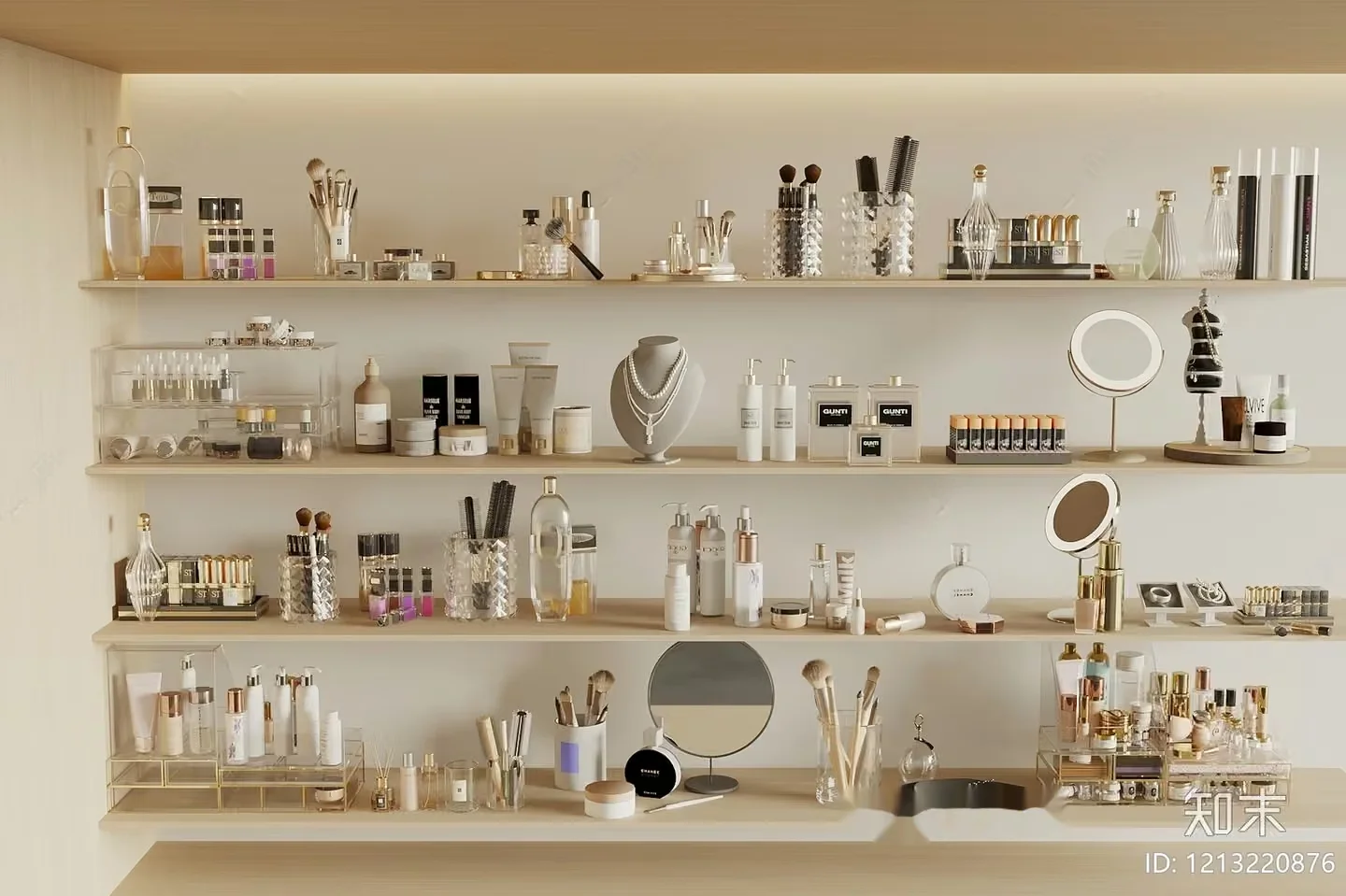 A Collection Of Makeup And Beauty Products 3D Model – 20772 – VRAY Render
