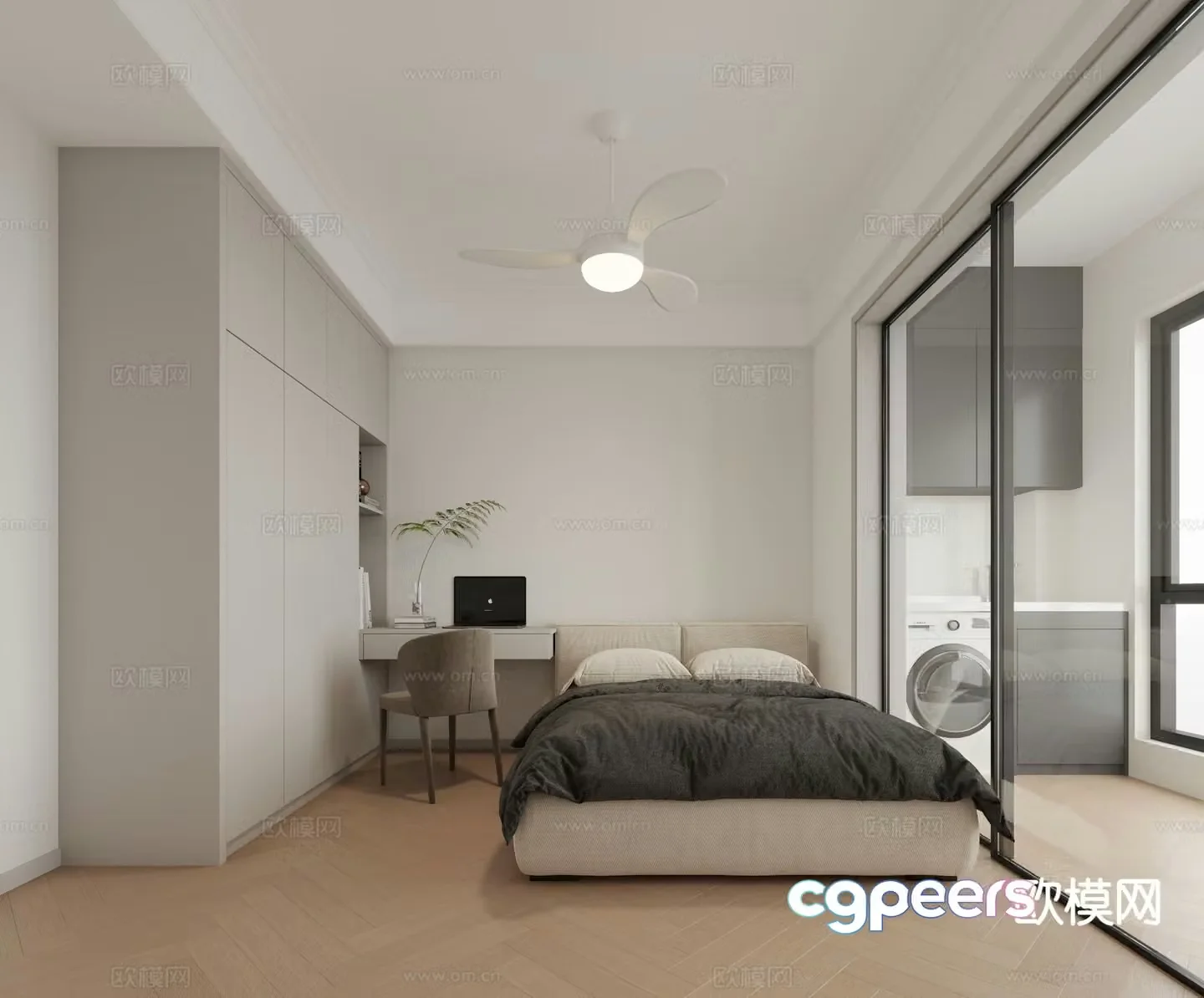 Modern bedroom second bedroom 3d model