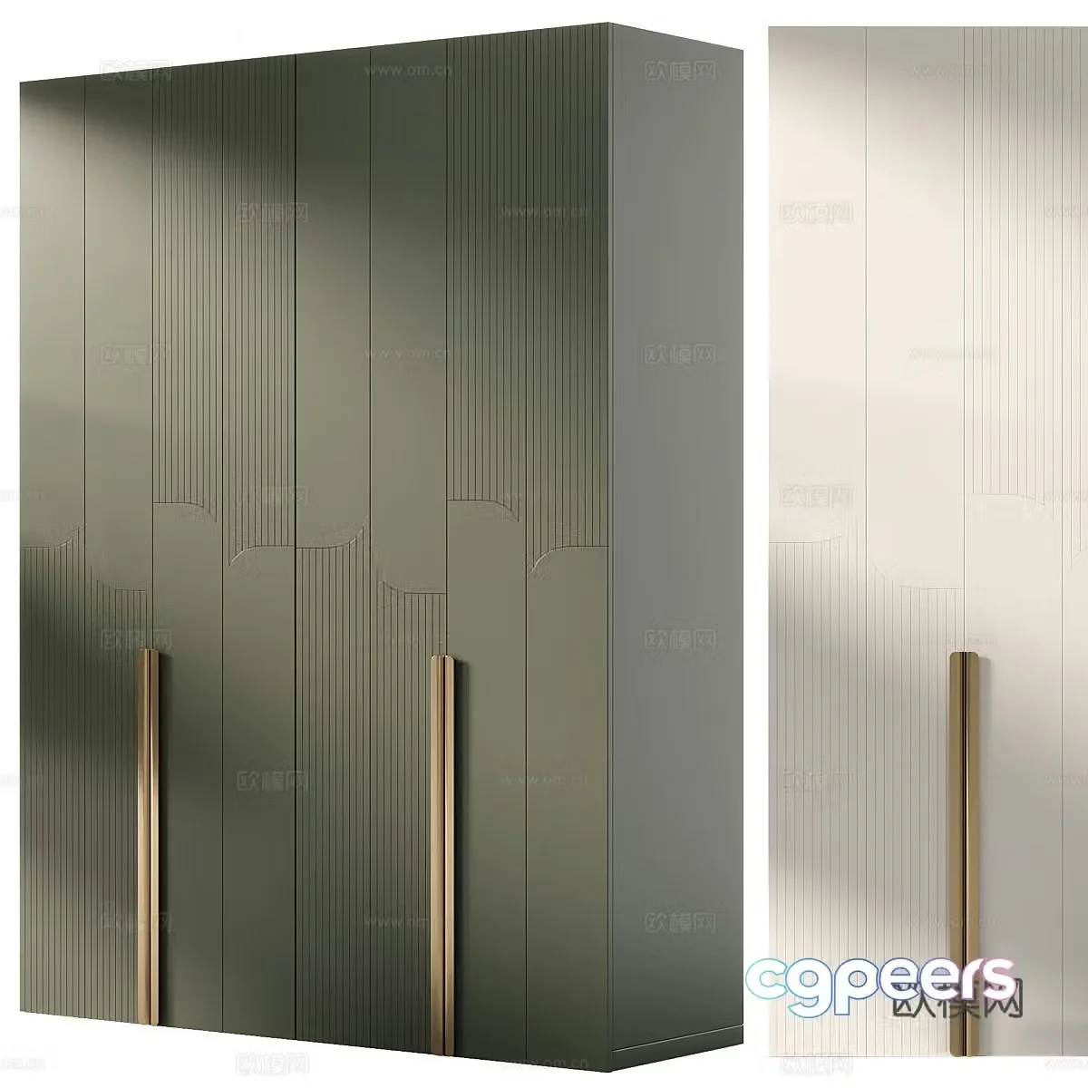 Modern Italian light luxury wardrobe 3D model