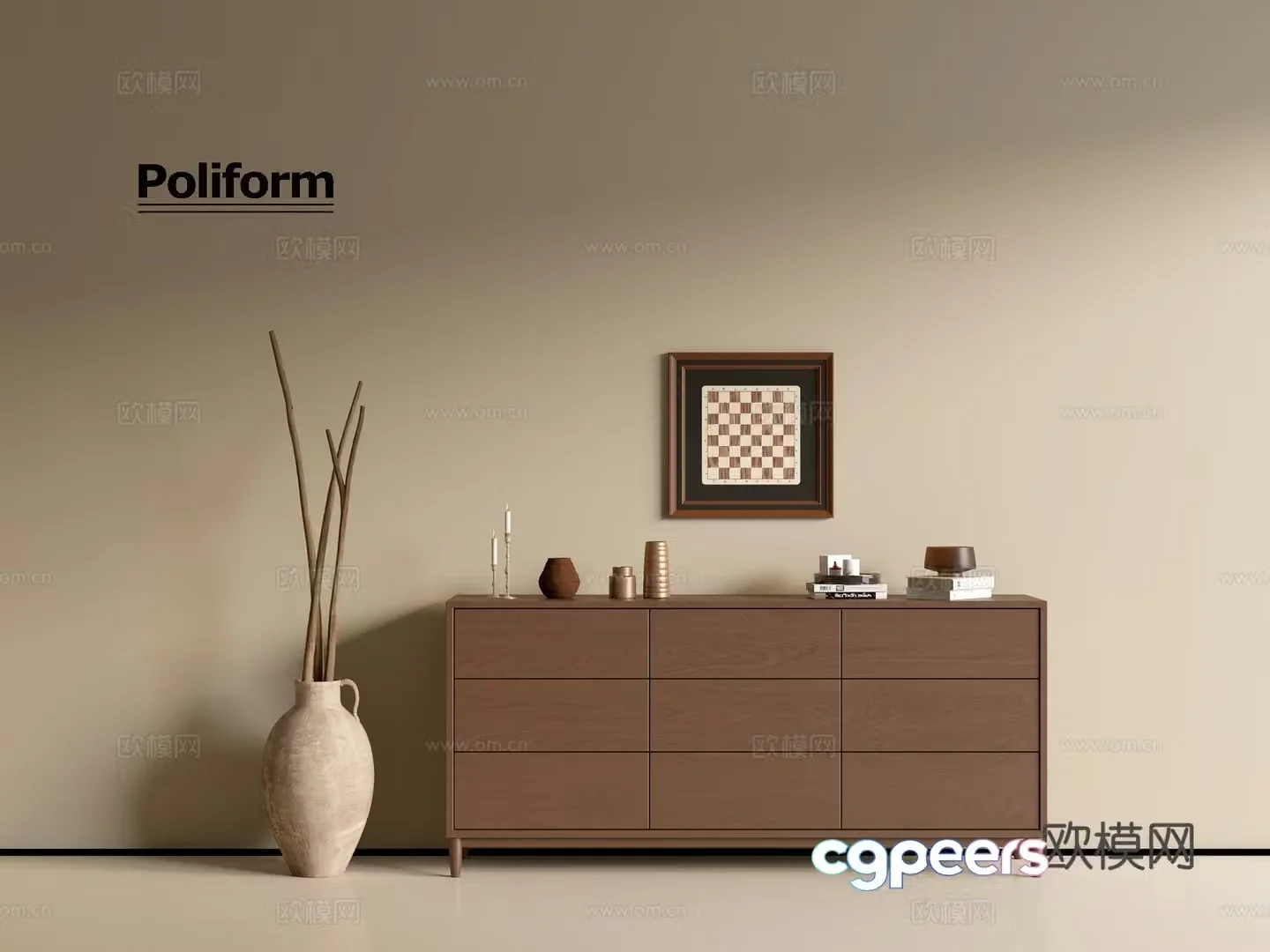 Modern wood grain cabinet ins wind minimalist wind cabinet whole cabinet sideboard balcony cabinet storage 3D model