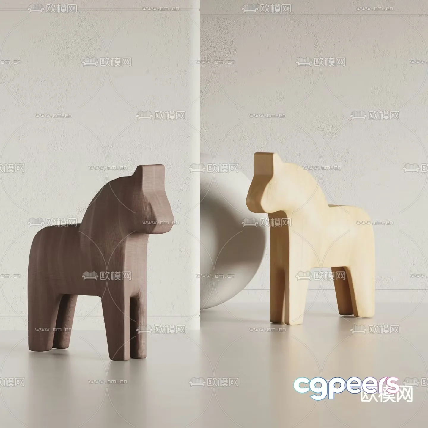 Modern children’s rocking horse toy 3d model