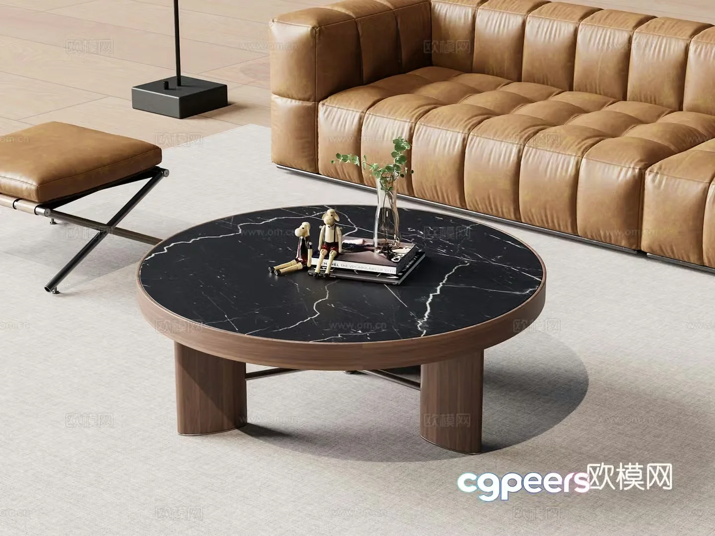 Modern round coffee table 3d model