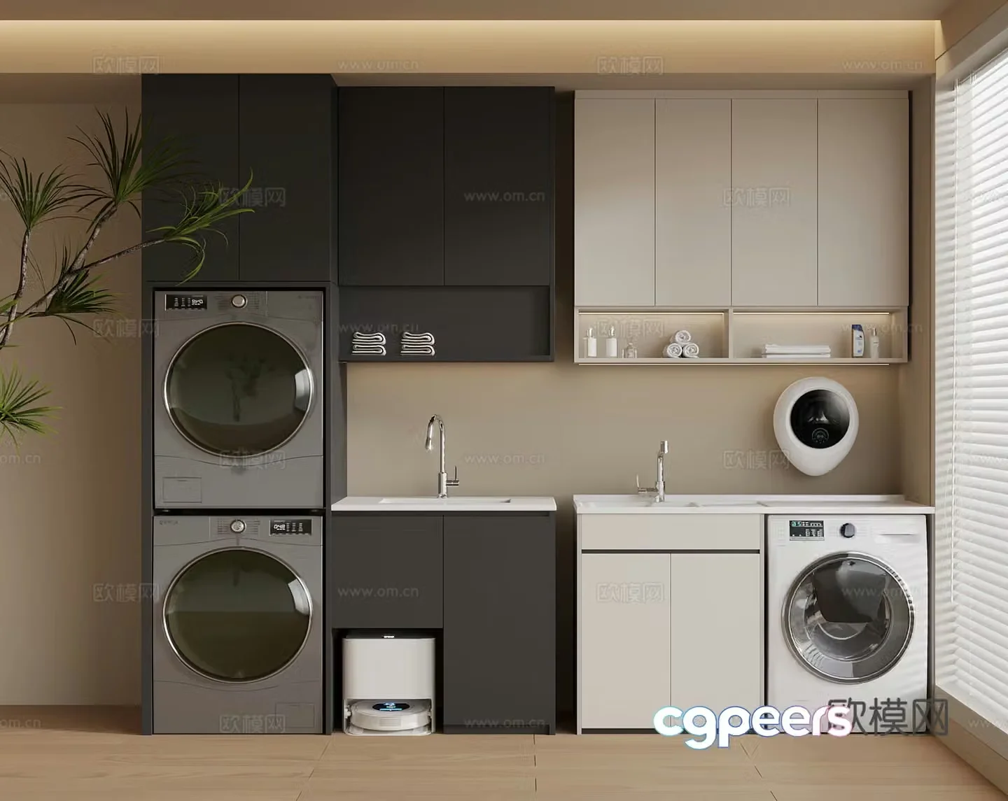 Modern washing machine cabinet 3d model