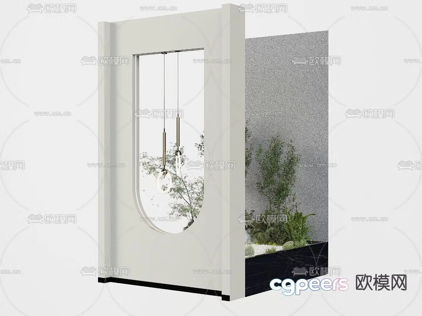 Indoor landscaping landscape sketch plant pile 3d model
