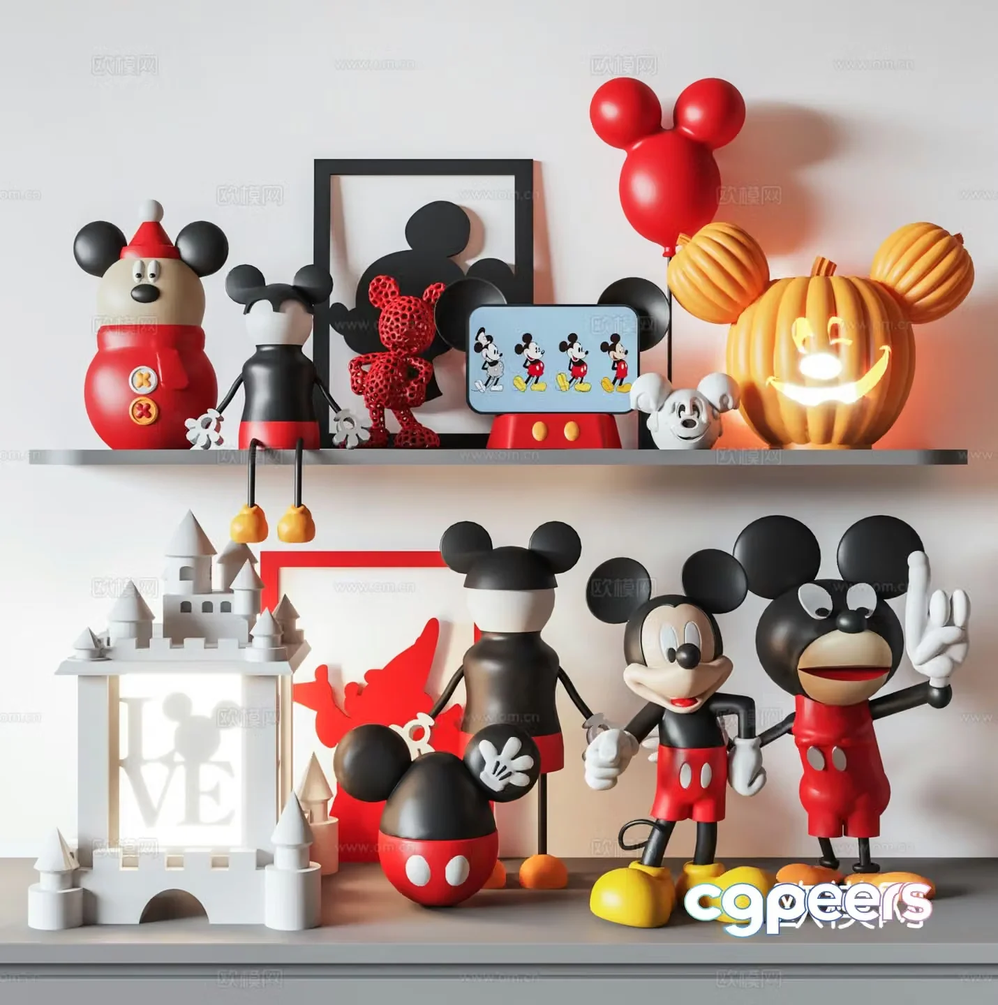 Mickey Mouse trendy toy sculpture doll cartoon ornament 3d model