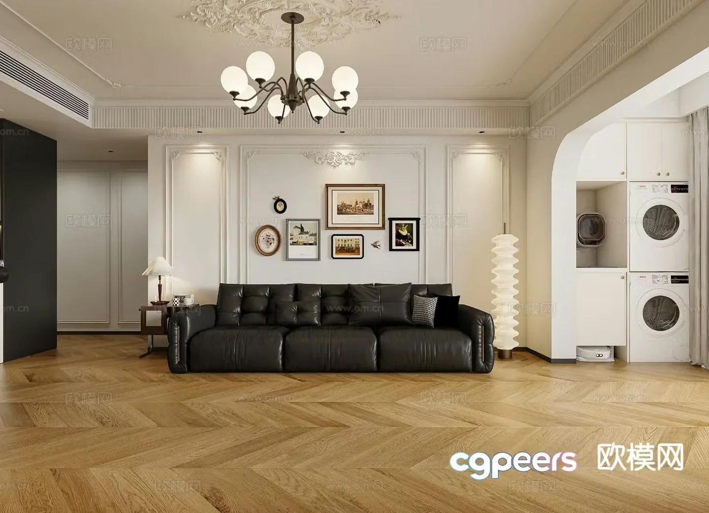 French living room 3d model