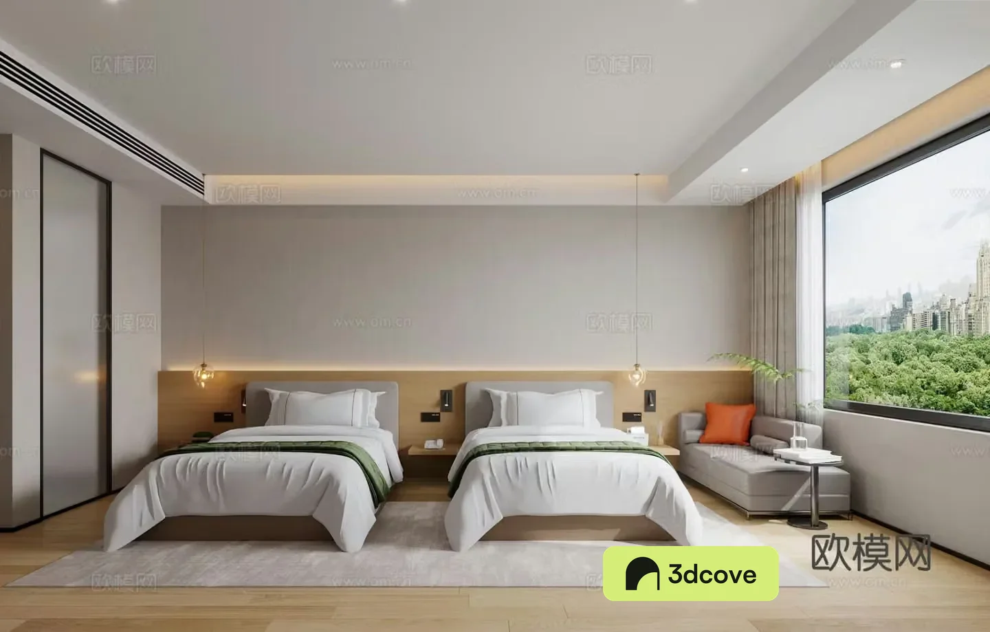 Hotel room double bed King room Log hotel standard modern room Apartment room