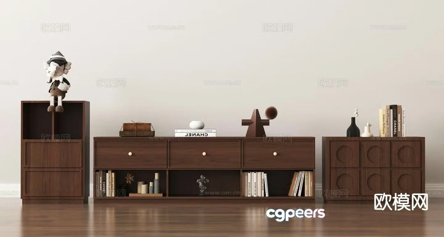 Medieval style TV cabinet 3D model
