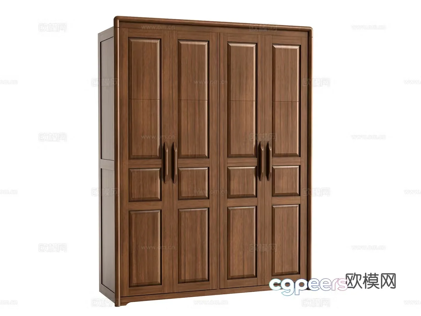 American four-door wardrobe 3D model