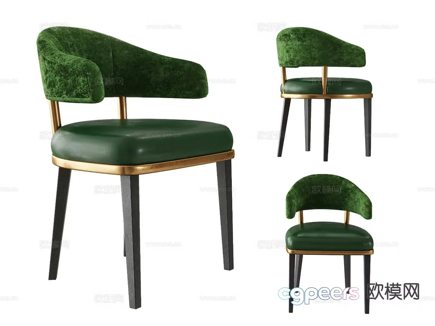 Light luxury chair dining chair 3d model