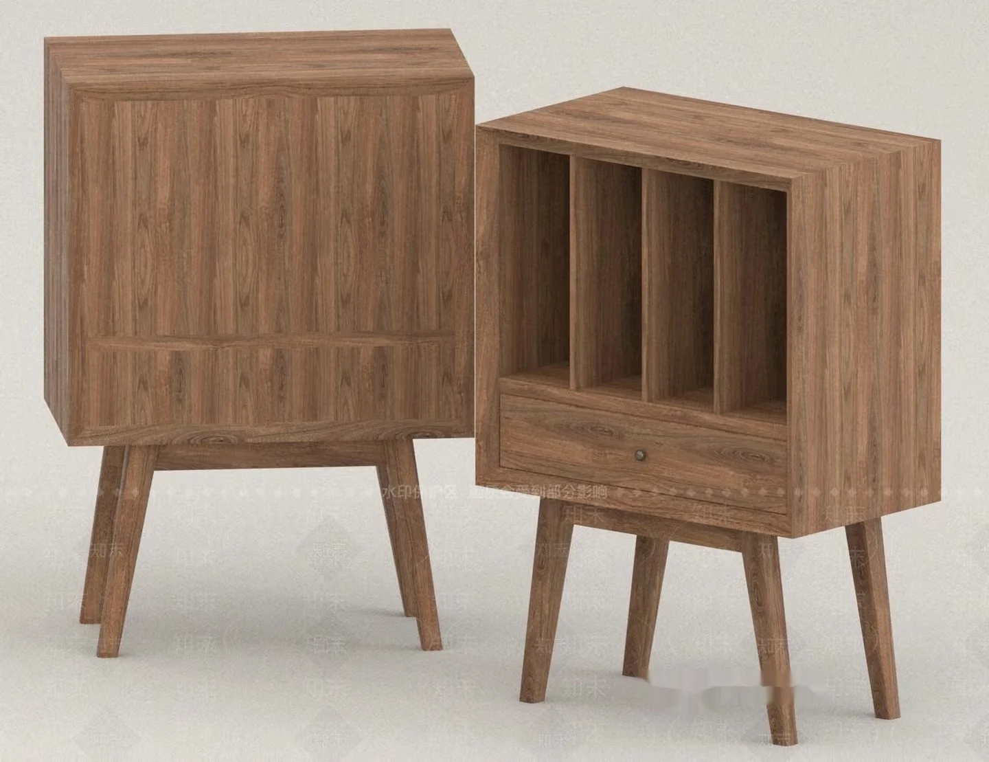 Mid-Century Wooden Furniture 3D Model – 16396 – VRAY Render