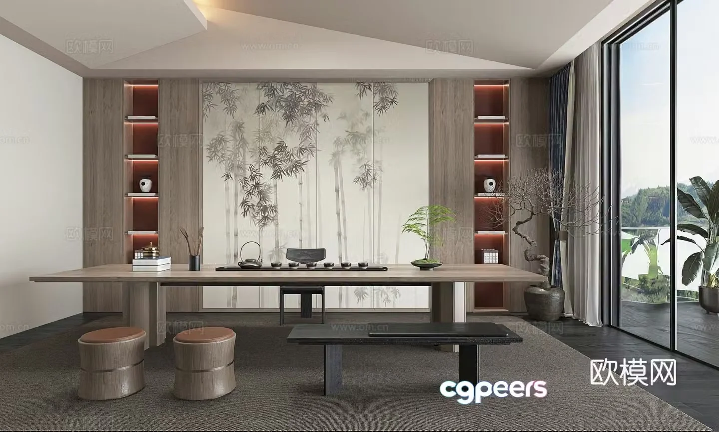 New Chinese tea room 3d model