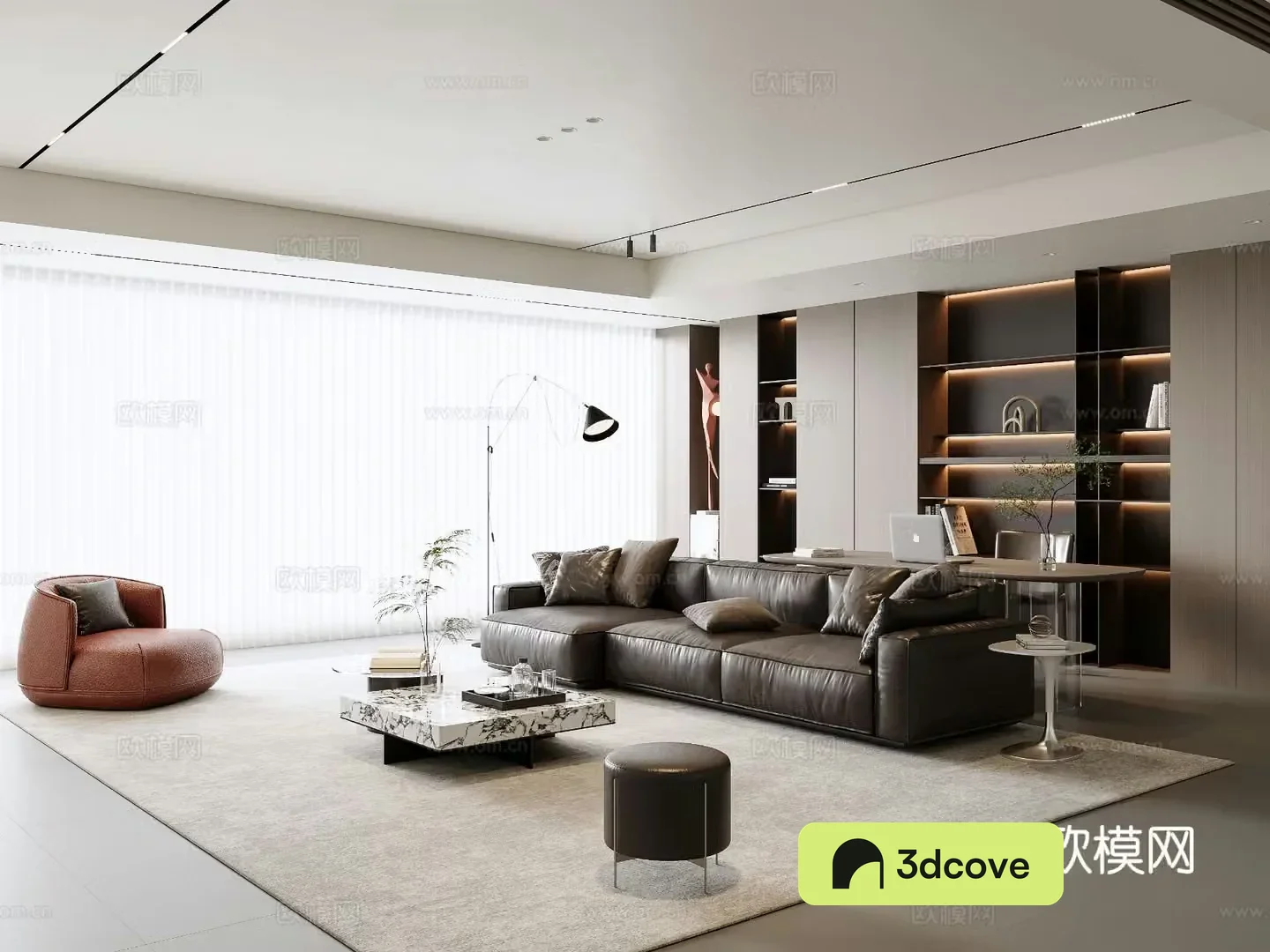 Italian living room horizontal hall living room without lights large flat living room high-end gray living room