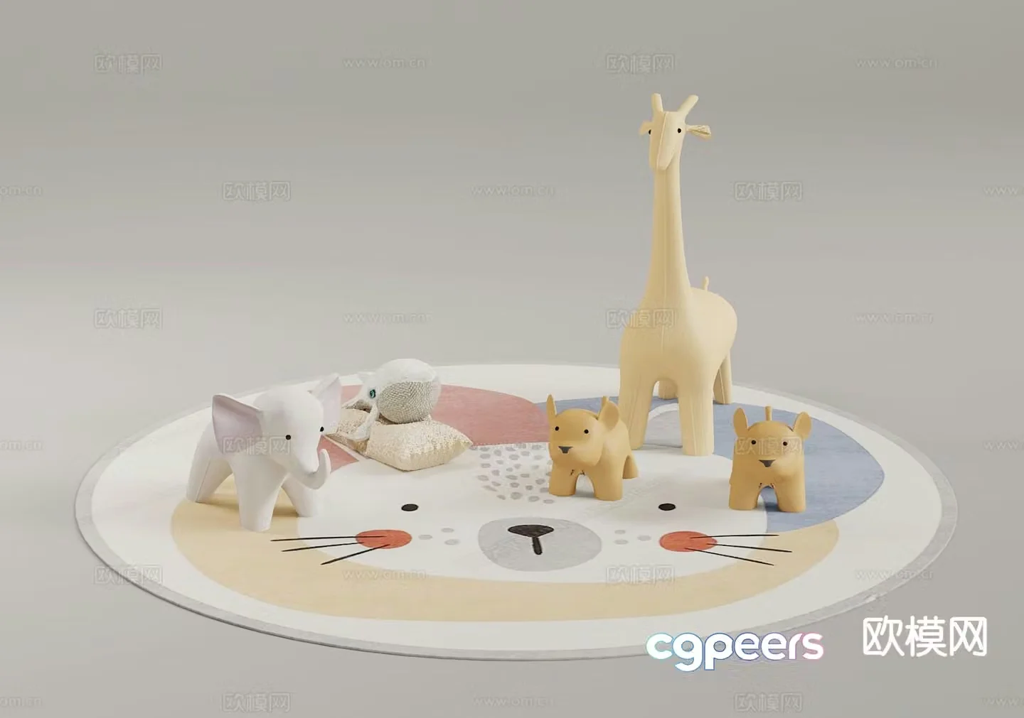 Modern children’s toys animal doll 3d model