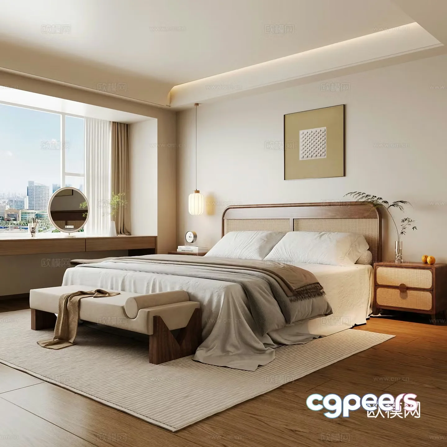 Wasabi Middle Ages Home Bedroom Wasabi Wind Bedroom Secondary Bedroom Master Bedroom Bathroom Window Bedroom 3D Model