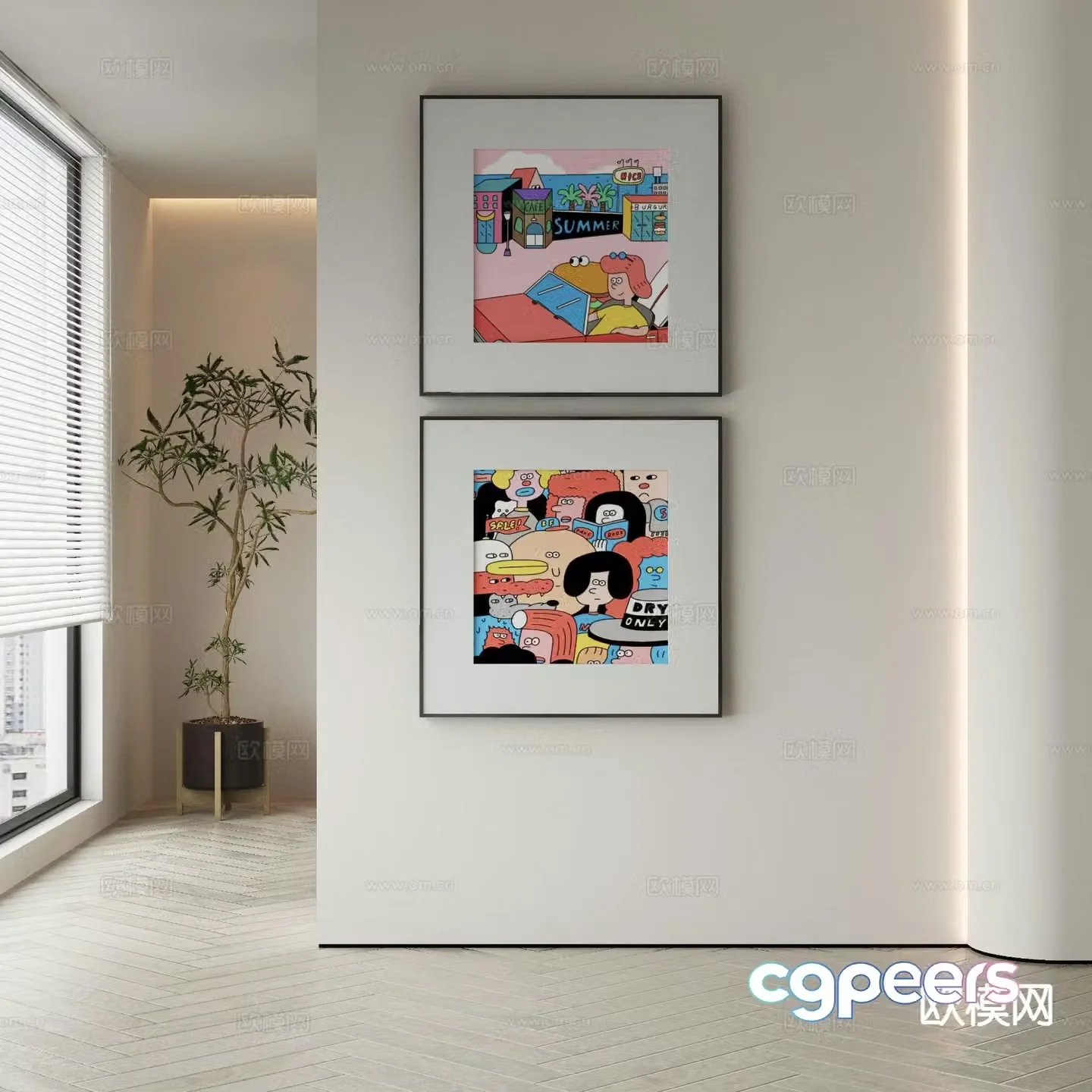 Decorative painting children’s painting hanging painting 3d model