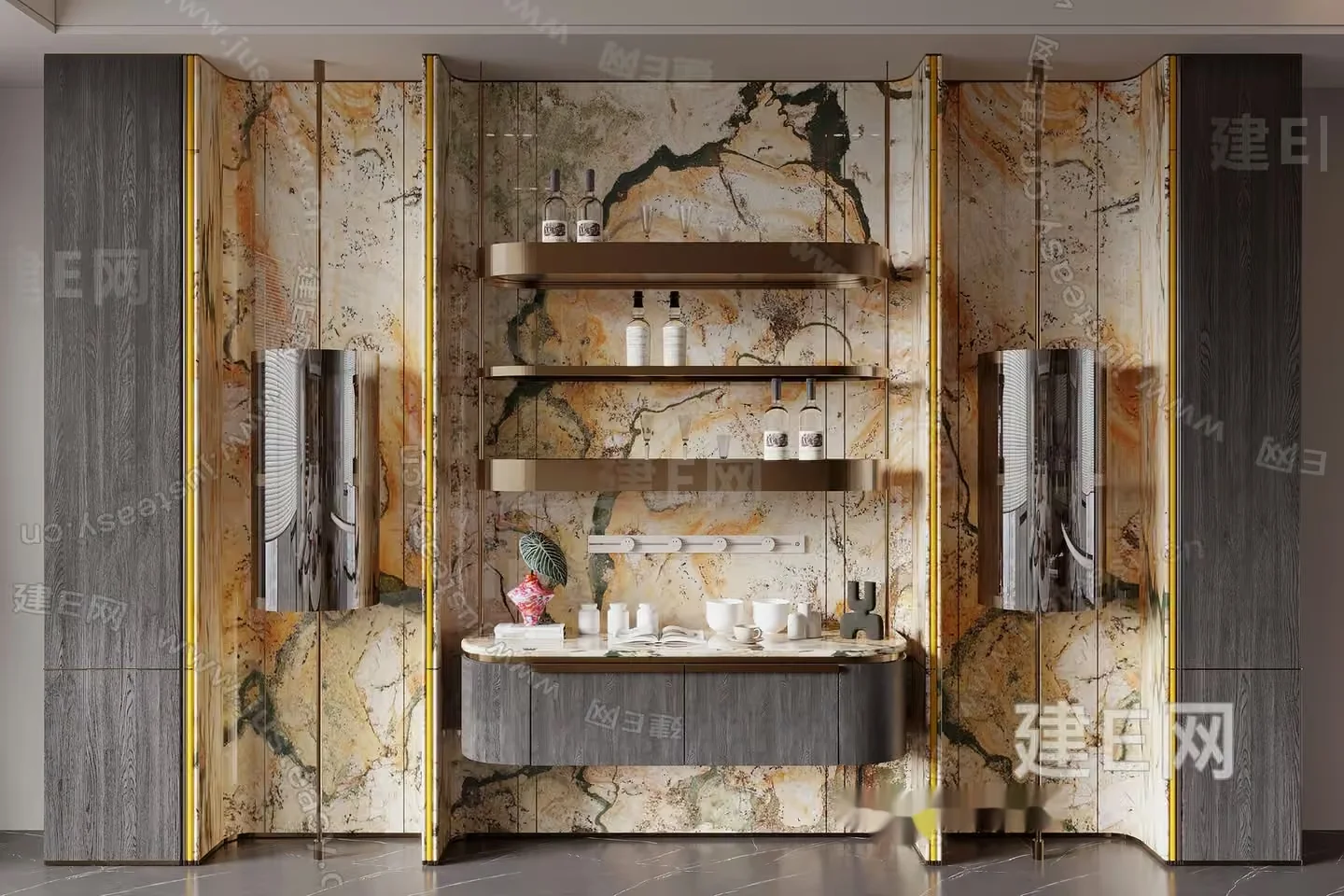 Modern Marble Wall 3D Model – 2503 – CORONA Render