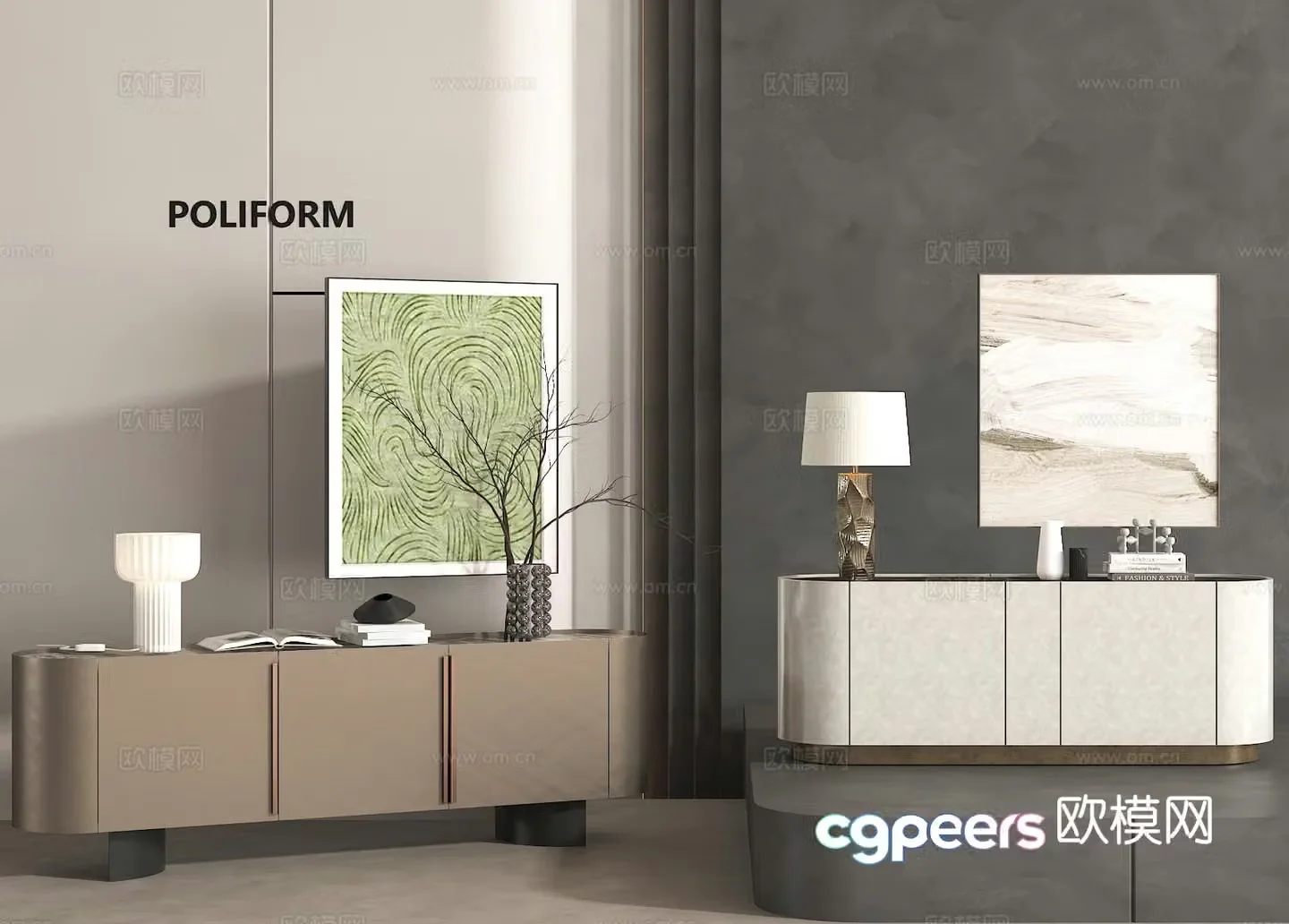 Modern side cabinet entrance cabinet 3d model