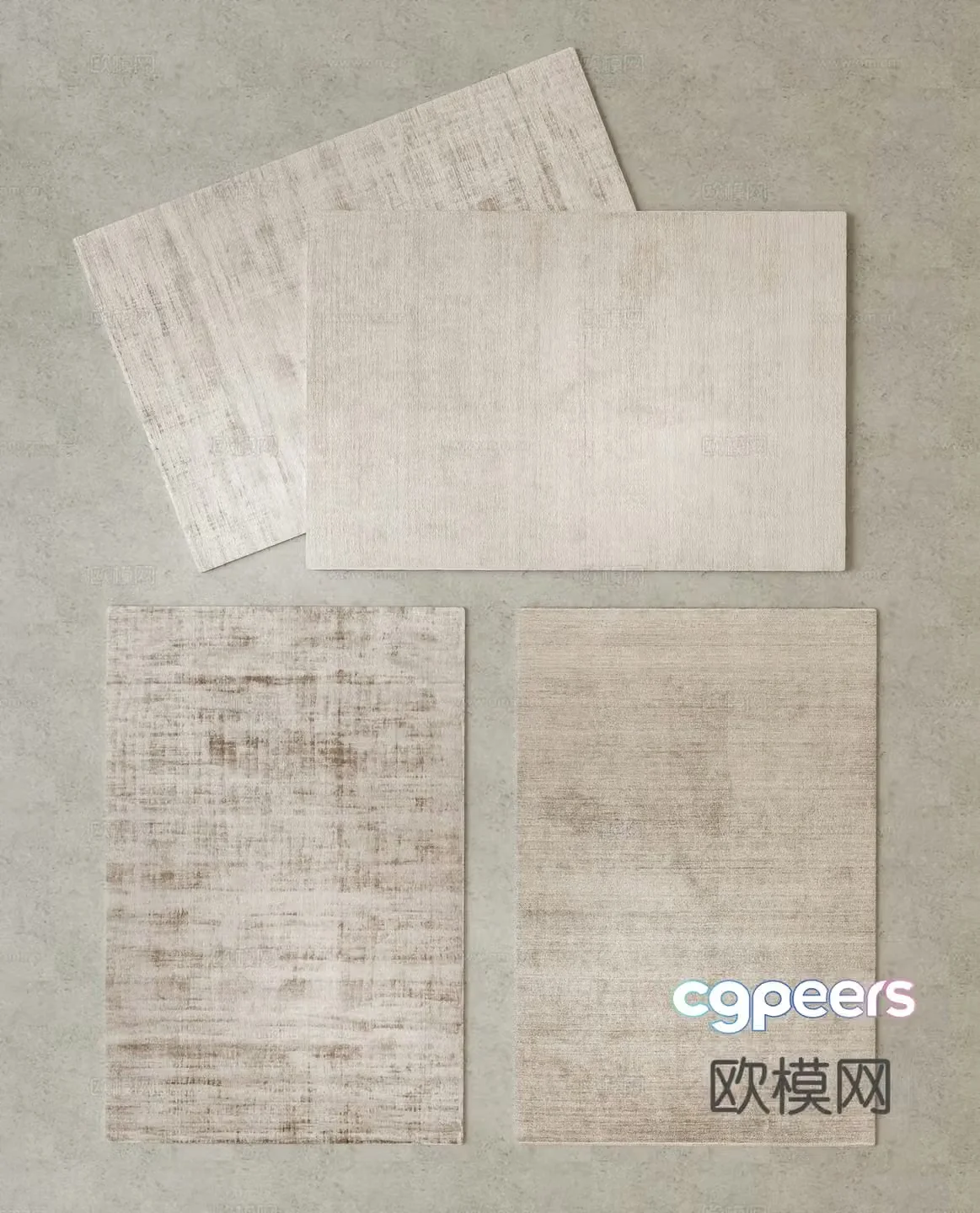 Modern fabric carpet Living room carpet Striped carpet 3d model