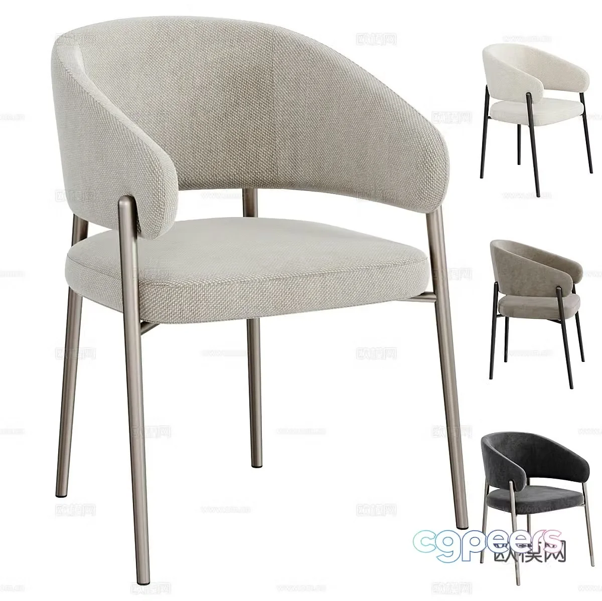 Modern Italian fabric single chair 3d model