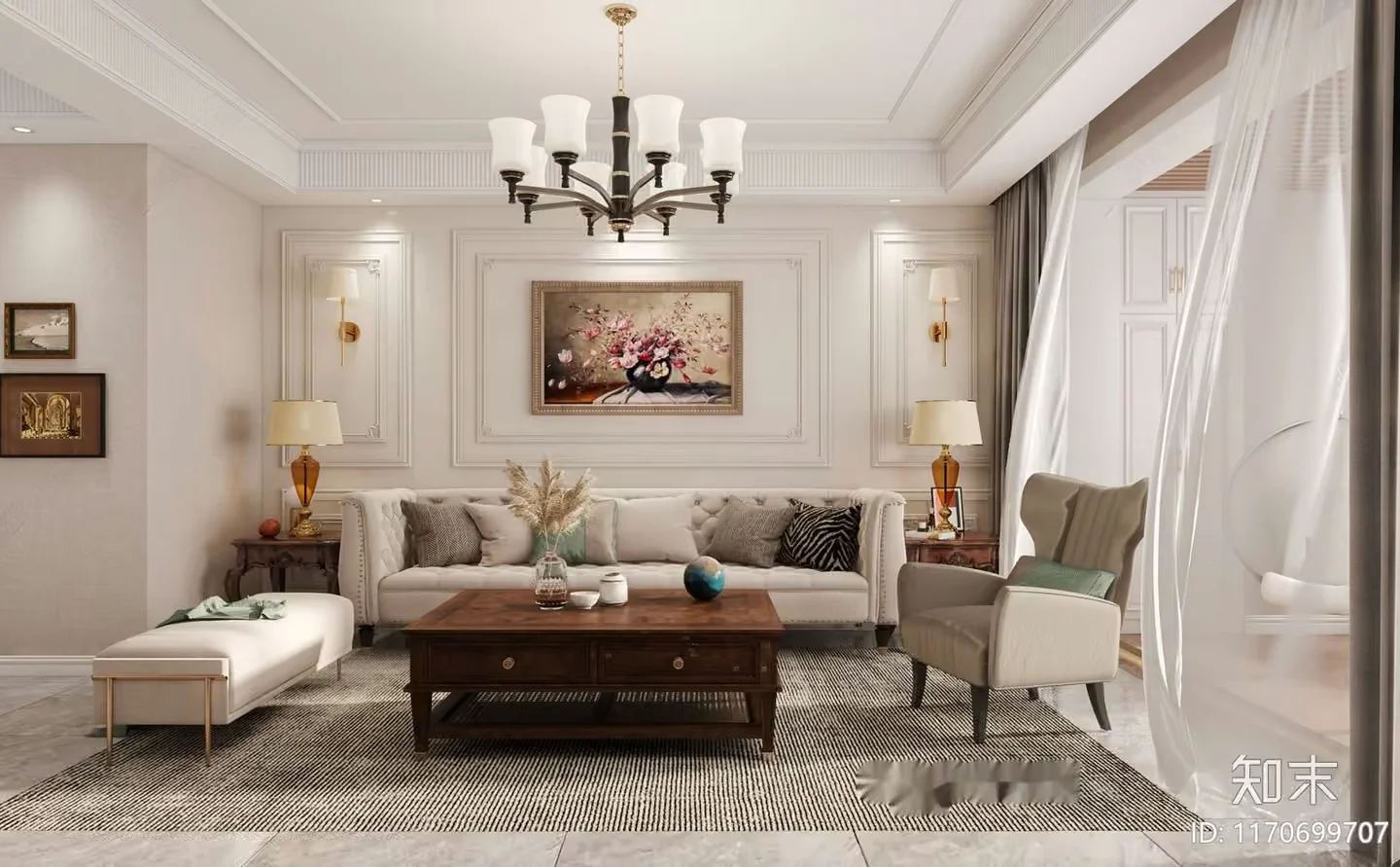 Modern Living Room 3D Model – 13367 – VRAY Render
