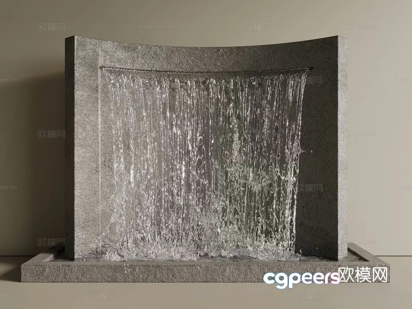 New Chinese style modern water curtain device water curtain waterscape waterfall flowing water landscape 3d model